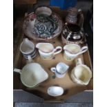 SUNDRY CERAMICS INCLUDING MASONS BOWL AND ROYAL DOULTON SERIES WARE JUGS, ETC.