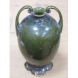 ORIENTAL STYLE GLAZED TWO HANDLED VASE