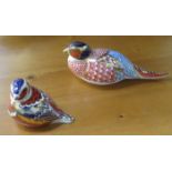 TWO ROYAL CROWN DERBY BIRD CERAMICS PAPERWEIGHTS,