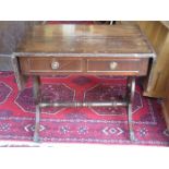 REPRODUCTION TWO DRAWER DROP LEAF SOFA TABLE
