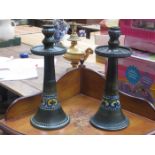 PAIR OF GOUDA POTTERY CANDLESTICKS, DESIGNED FOR LIBERTY (AT FAULT),