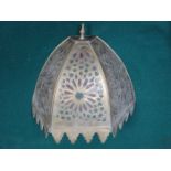 MOROCCAN BRASS PIERCE WORK DECORATED AND MULTICOLOURED GLASS WALL LIGHT
