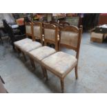 SET OF THREE CARVED DINING CHAIRS AND ONE OTHER