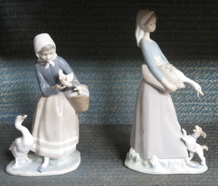 TWO GLAZED CERAMIC LLADRO FIGURE GROUPS