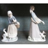 TWO GLAZED CERAMIC LLADRO FIGURE GROUPS