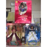 THREE MATTEL DISNEY CHARACTER DOLLS INCLUDING SNOW WHITE AND BELLE, ETC, ORIGINAL,