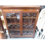 MAHOGANY ASTRAGAL GLAZED TWO DOOR BOOKCASE