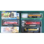 FOUR BOXED ATHEARN HO GAUGE LOCOMOTIVES AND BOXED GOODS WAGONS