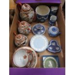 PARCEL OF WEDGWOOD JASPERWARE AND ORIENTAL EGGSHELL CHINA