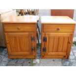 PAIR OF PINE BEDSIDE CABINETS