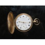 GOLD PLATED FULL HUNTER POCKET WATCH