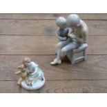 ROYAL COPENHAGEN FIGURE GROUP AND SMALL ROYAL DOULTON 'MR TEDDY' FIGURE GROUP