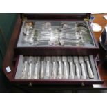 VINERS PART CANTEEN OF SILVER PLATED CUTLERY AND OTHER BOXED AND UNBOXED FLATWARE