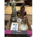 MIXED LOT INCLUDING FIRESIDE STAND, RESIN FIGURE,