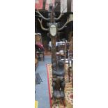 HEAVILY CARVED BLACK FOREST BEAR MIRRORBACK HAT/COAT STAND