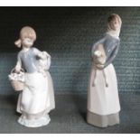 TWO GLAZED CERAMIC LLADRO FIGURE GROUPS