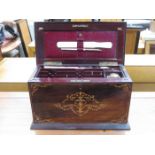 INLAID ROSEWOOD STATIONARY/WRITING CABINET