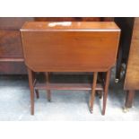 MAHOGANY INLAID DROP LEAF SUTHERLAND TABLE