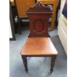 VICTORIAN MAHOGANY HALL CHAIR