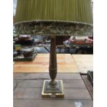 VICTORIAN STYLE GILT METAL TABLE LAMP