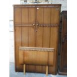 OAK TWO DOOR WARDROBE AND HEADBOARD