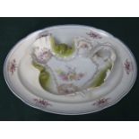 VICTORIAN FLORAL ASHETTE AND CONTINENTAL SHAPED FLORAL DISH