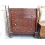 VICTORIAN MAHOGANY CHEST OF FIVE DRAWERS