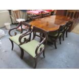 REPRODUCTION EXTENDING DINING TABLE WITH SIX CHAIRS AND SIDEBOARD