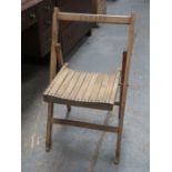 CUNARD VINTAGE FOLDING WOODEN DECK CHAIR