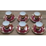 SET OF SIX PRETTY BAVARIAN CUPS AND SAUCERS (AT FAULT)
