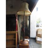 AFRICAN STYLE WOODEN STANDARD LAMP AND SHADE