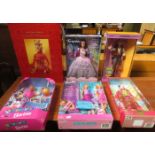 SIX VARIOUS BARBIE DOLLS INCLUDING HOLIDAY GIFT, ETC,