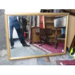 GILDED AND BEVELLED WALL MIRROR
