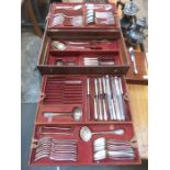 CHRISTOFLE CANTEEN OF GOOD QUALITY SILVER PLATED CUTLERY,