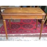 CARVED MAHOGANY SINGLE DRAWER SIDE TABLE