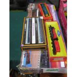 BOXED OO GAUGE HORNBY TRAIN SET AND THREE OTHER BOXED LOCOMOTIVES,
