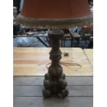VICTORIAN STYLE GILDED TABLE LAMP WITH SHADE
