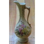 ROYAL WORCESTER BLUSH IVORY HANDPAINTED JUG,