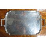 SILVER PLATED TWO HANDLED SERVING TRAY