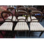SET OF SIX MAHOGANY CROWN BACK DINING CHAIRS