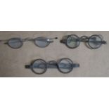 PAIR OF 18th CENTURY WIG SPECTACLES AND TWO PAIRS OF VICTORIAN CHILD'S SPECTACLES