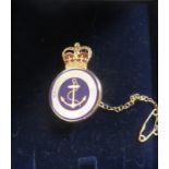 925 SILVER AND ENAMELLED ROYAL NATIONAL LIFEBOAT ASSOCIATION BROOCH