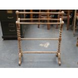 VICTORIAN STYLE BARLEY TWIST OAK TOWEL RAIL