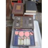 MIXED LOT INCLUDING VINTAGE VANITY BOX, PILGRIMS PROGRESS VOLUME, BOYS WON ANNUAL,