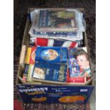 BOX LOT CONTAINING ROYALTY RELATED VOLUMES, NEWSPAPERS AND UNION JACK FLAG, ETC.