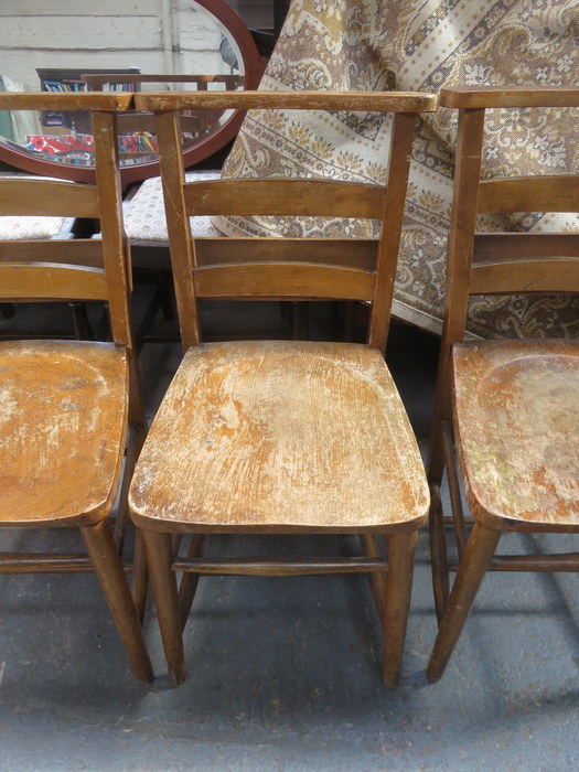 SET OF SEVENTEEN CHAPEL CHAIRS,