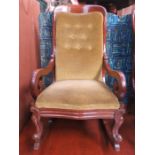 VICTORIAN BUTTON BACK ROCKING CHAIR
