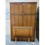 OAK TWO DOOR WARDROBE AND HEADBOARD