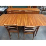 TEAK EXTENDING DINING TABLE,