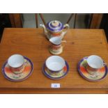 CZECHOSLOVAKIA GILDED EIGHT PIECE BREAKFAST SET